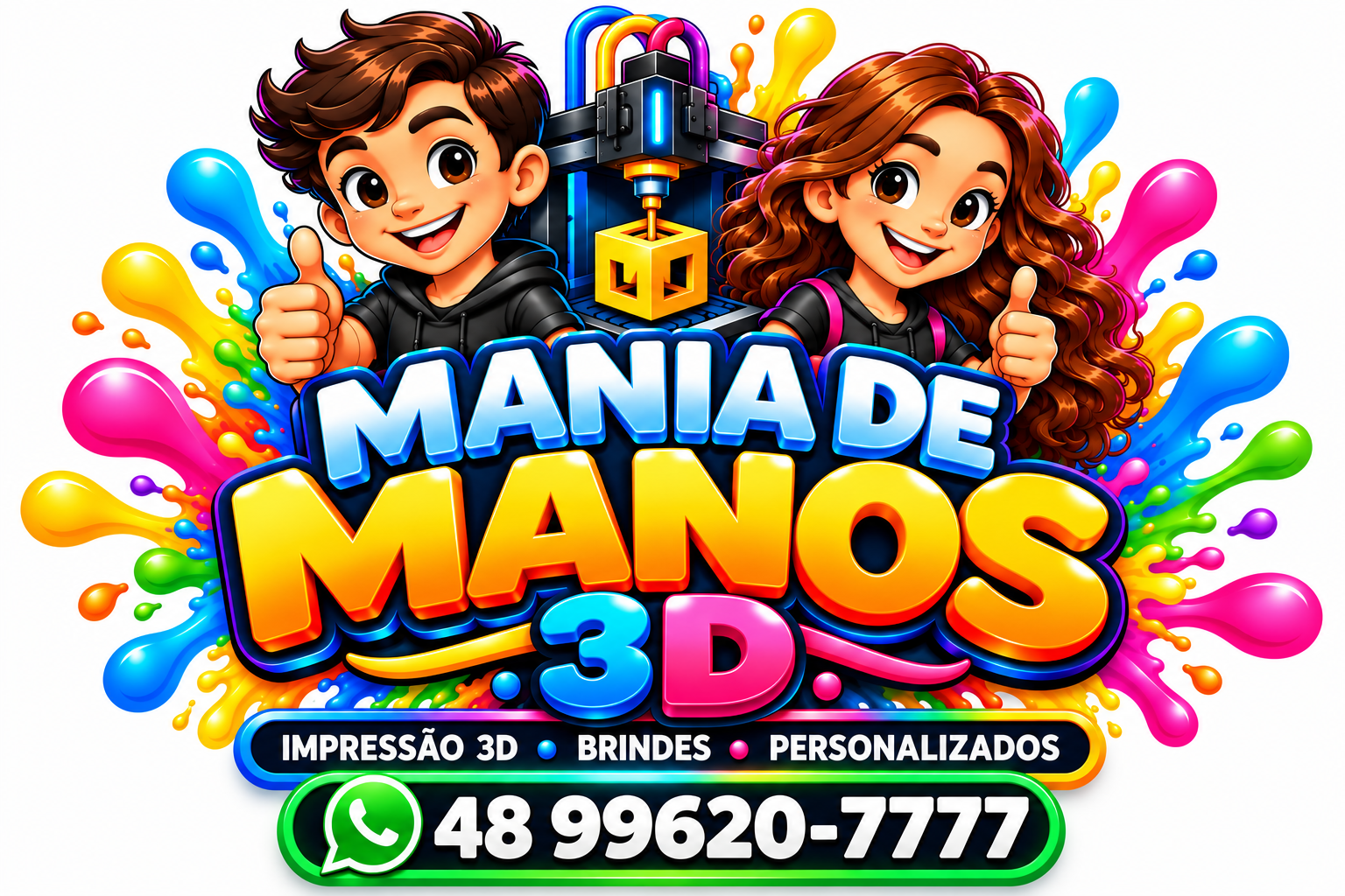Logo Mania de Manos 3D, impressão 3D e brindes personalizados